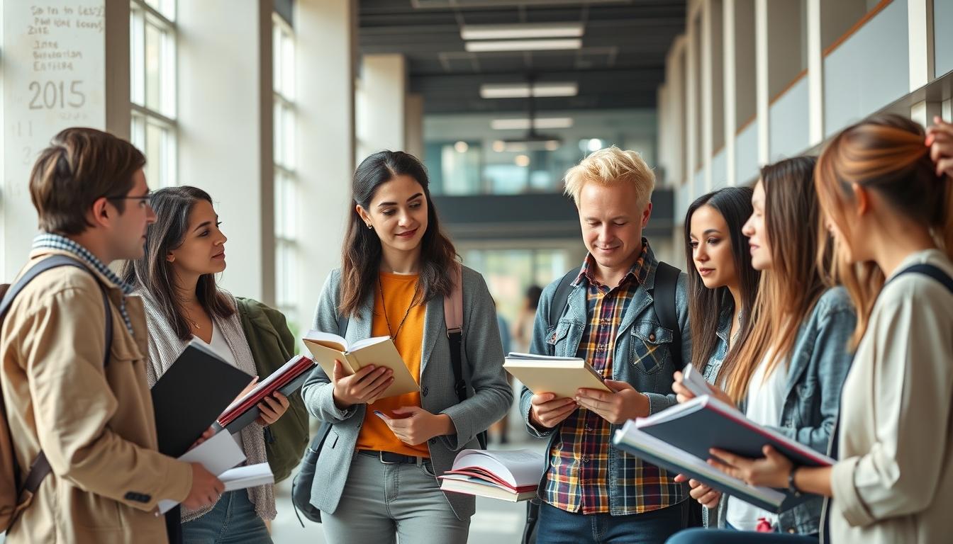 Student preparing for exams with study materials