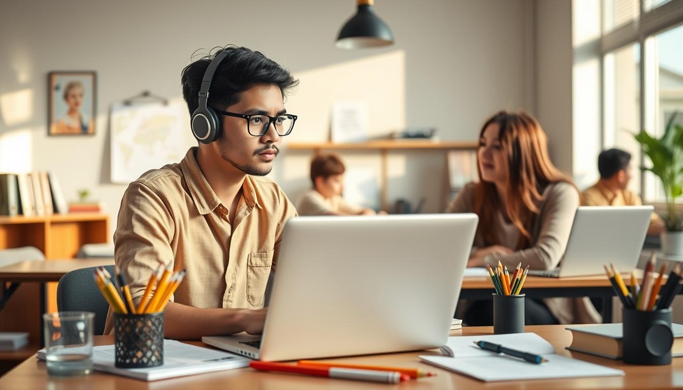 Digital learning platform with online study materials